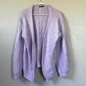 Purple/Lilac Cable Knit Cardigan